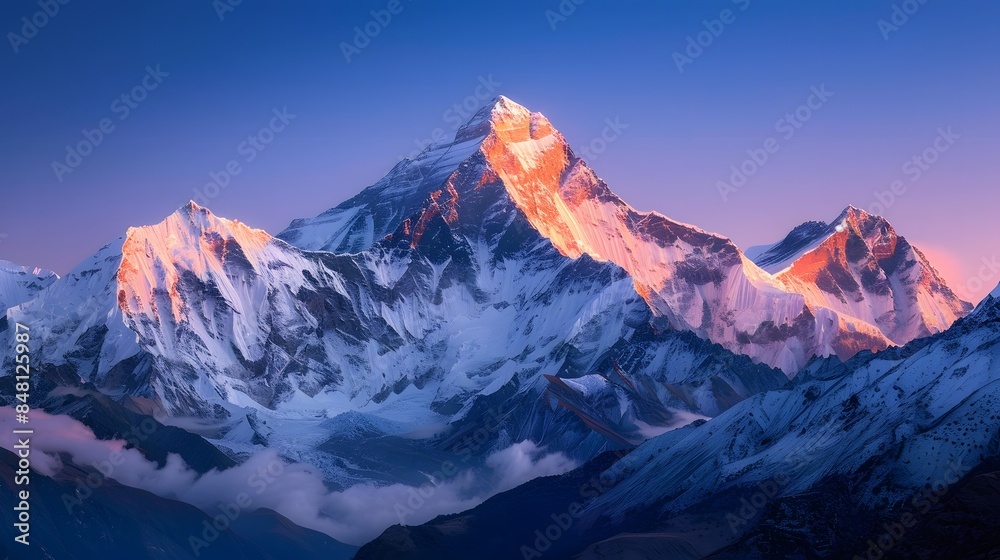 Majestic Mountain Peak at Sunset Majestic Mountain Peak at Sunset