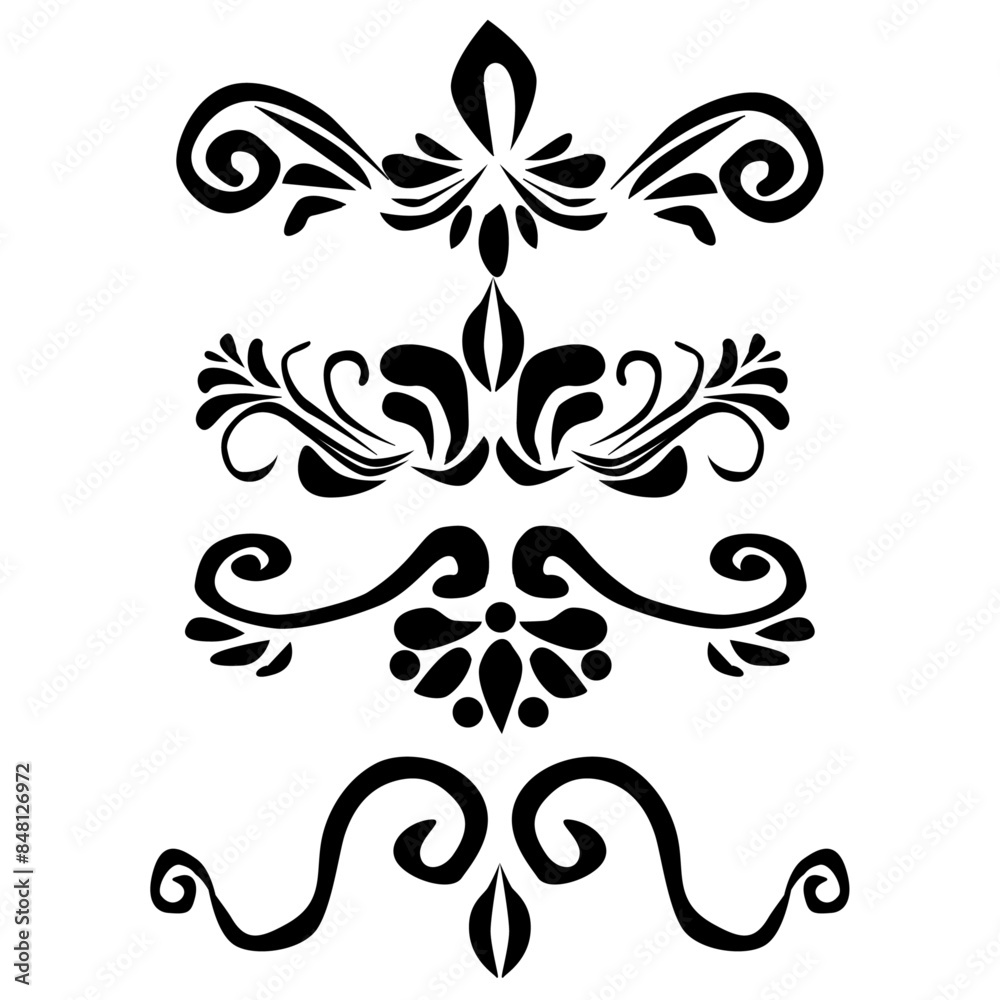 Floral Ornament Vector Illustration and Design Elements. Floral Ornament Vector Illustration and Design Elements.