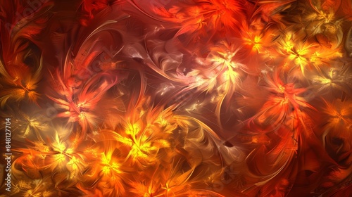 Stylish, abstract visual pattern desktop background. autumn leaves., generated with AI
