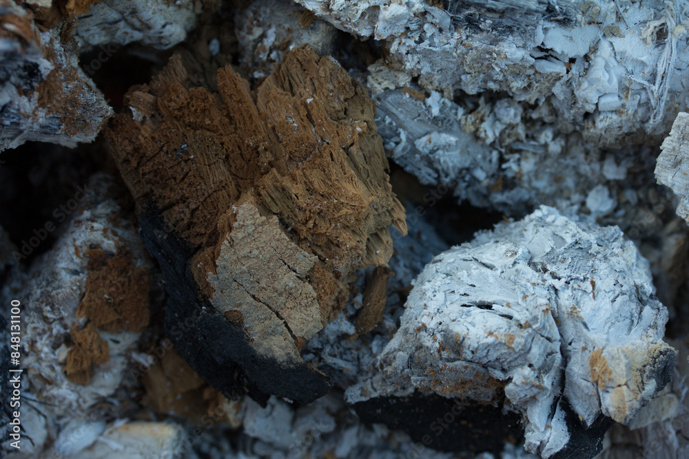 Macro photography of freshly used charcoal. Macro photography of freshly used charcoal.