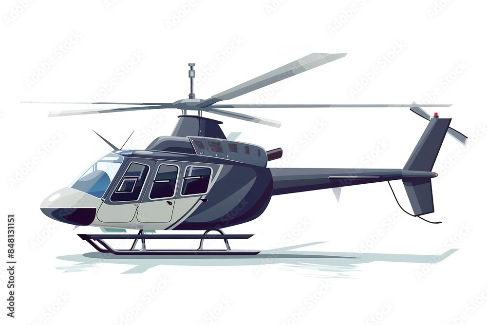 Helicopter elegant icon on white background Helicopter elegant icon on white background