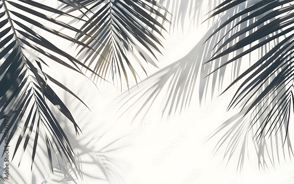 Fototapeta premium Summer Concept Palm Tree Shadow Background