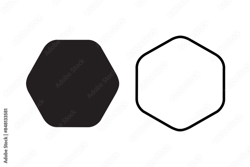 Hexagon icon of vector geometry hexagonal six sided polygon hexagon line Hexagon icon of vector geometry hexagonal six sided polygon hexagon line