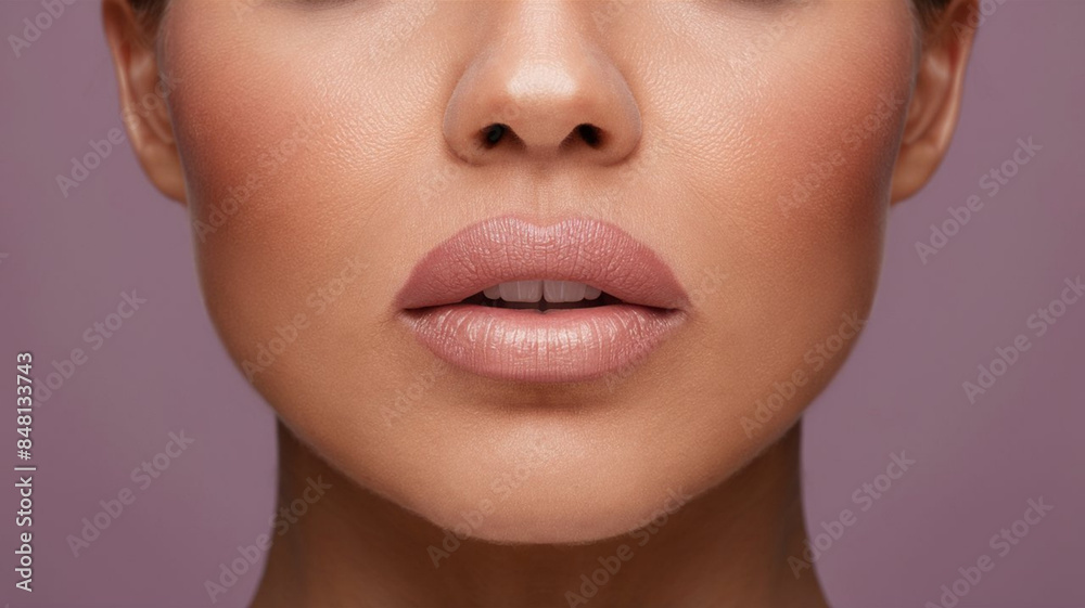close up portrait of a woman pink lips close up portrait of a woman pink lips