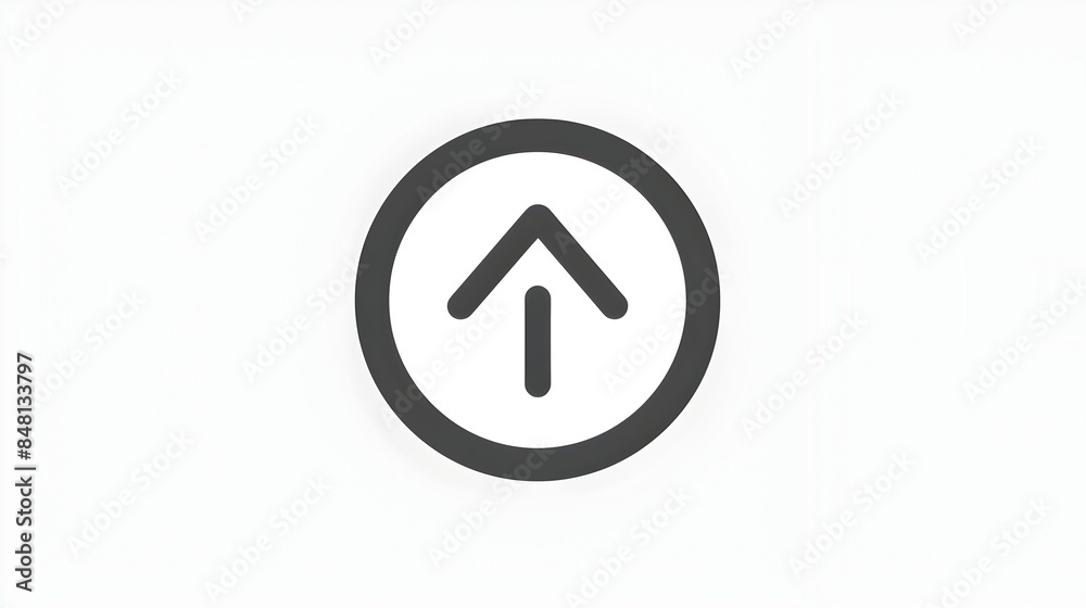 Elegant Minimal Upload Icon with Circular Arrow Symbol on White Background Elegant Minimal Upload Icon with Circular Arrow Symbol on White Background