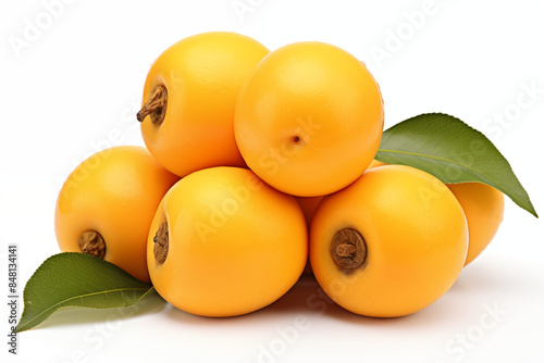 photo of a fresh loquat fruit isolated on white background  photo