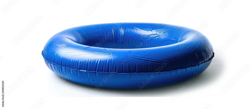 Inflatable Round Blue Tube Alone on a White Background Inflatable Round Blue Tube Alone on a White Background