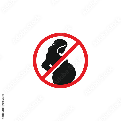 Pregnant forbidden vector. EPS 10 editable vector