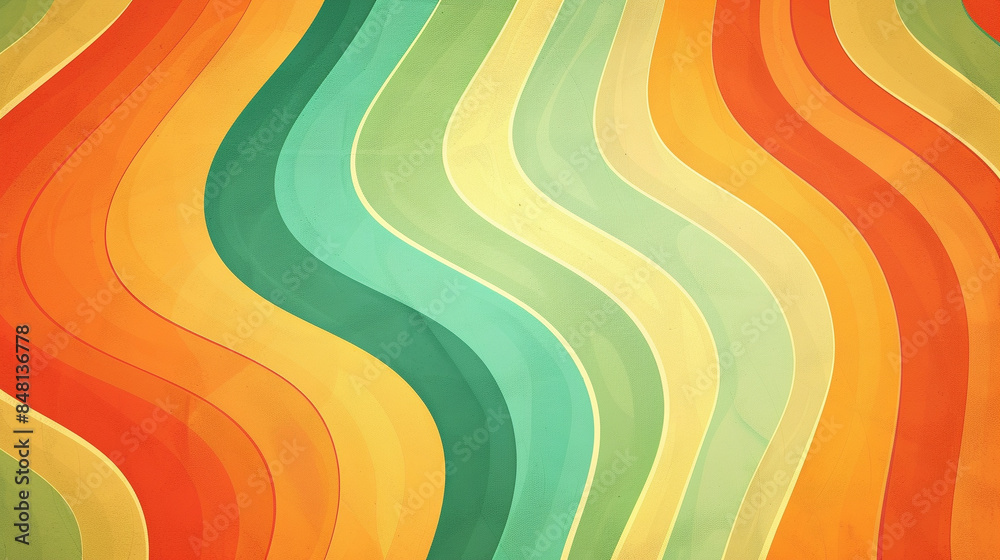 Orange and Emerald retro groovy background presentation design Orange and Emerald retro groovy background presentation design