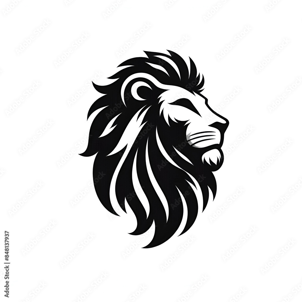Lion Head Silhouette Vector Style Lion Head Silhouette Vector Style