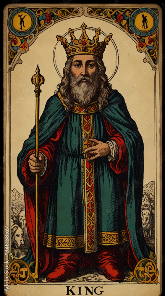 Fototapeta premium a dashing king with a scepter and royal attire