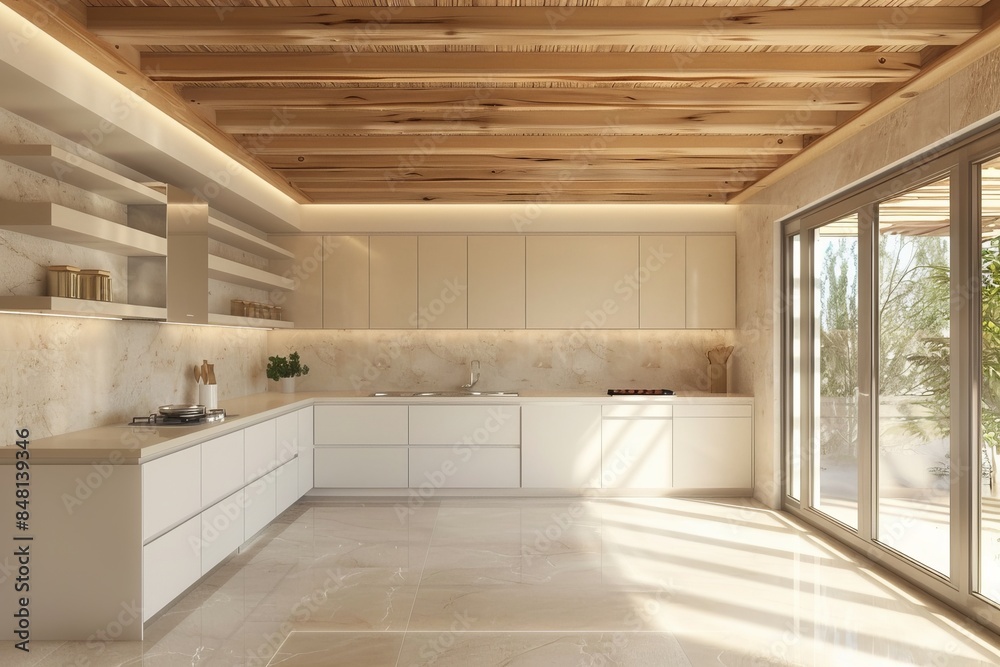 Cooking area and cabinetry in an elegant kitchen Cooking area and cabinetry in an elegant kitchen