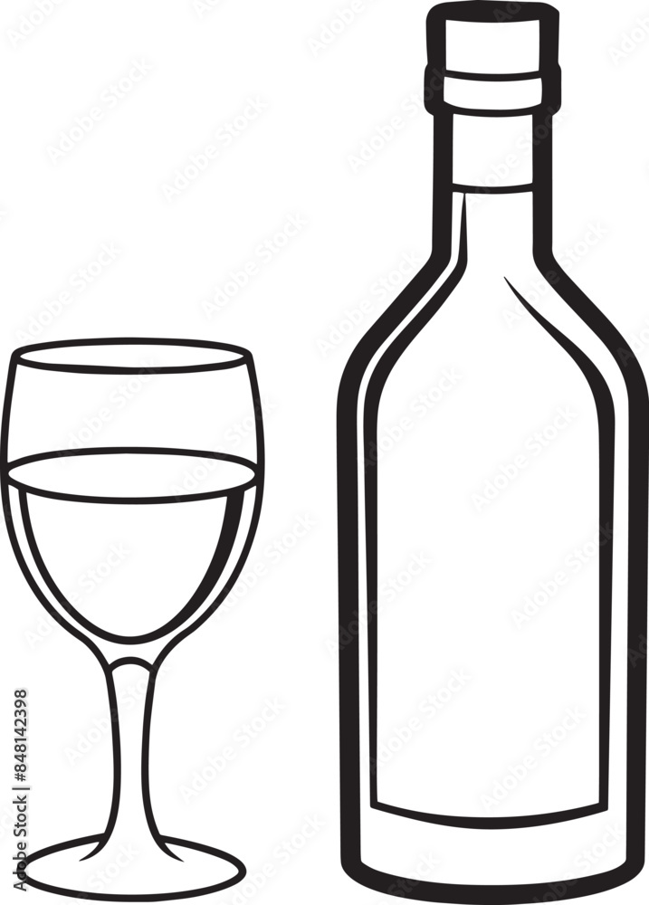 wine bottle and glass illustration black and white wine bottle and glass illustration black and white