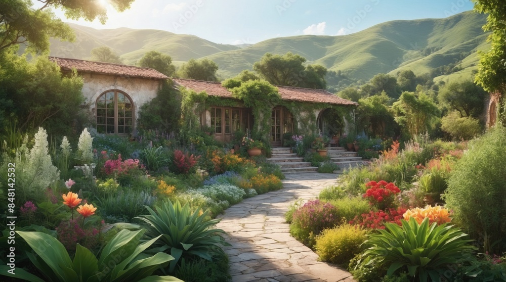 Fototapeta premium Beautiful garden vintage summer
