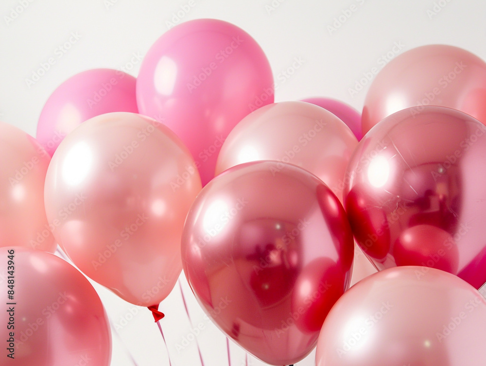 Pink balloons in various tones isolated on a white background. Pink balloons in various tones isolated on a white background.