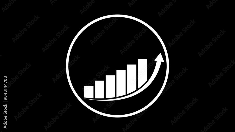 Animated of business graph icon. Flip chart, Chart board, diagram charts, Rising up arrow on chart graph. business graph growth concept animation Animated of business graph icon. Flip chart, Chart board, diagram charts, Rising up arrow on chart graph. business graph growth concept animation