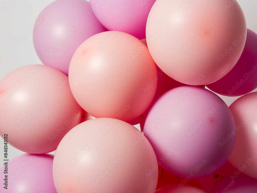 Pink balloons in various tones isolated on a white background. Pink balloons in various tones isolated on a white background.