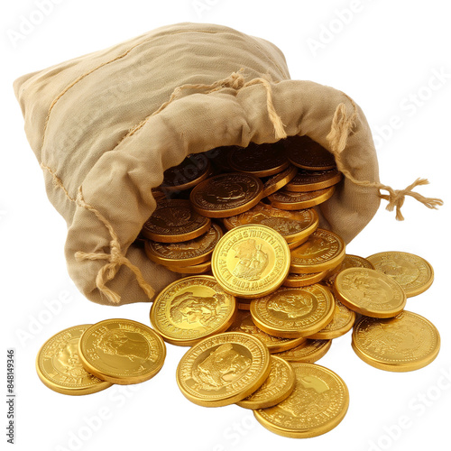 A bag full of gold coins