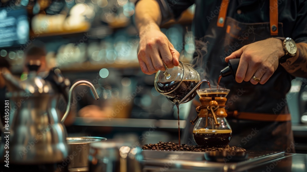 A gourmet cafe that takes coffee to the next level with its artisanal brewing techniques and rare beans. The knowledgeable baristas are passionate about their craft A gourmet cafe that takes coffee to the next level with its artisanal brewing techniques and rare beans. The knowledgeable baristas are passionate about their craft