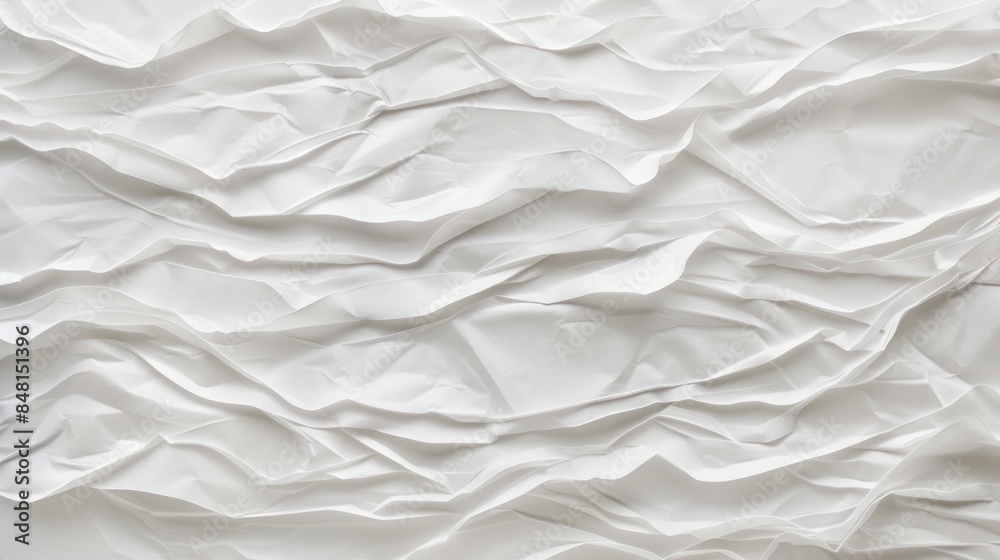 Fototapeta premium Versatile crumpled white paper texture for backgrounds.