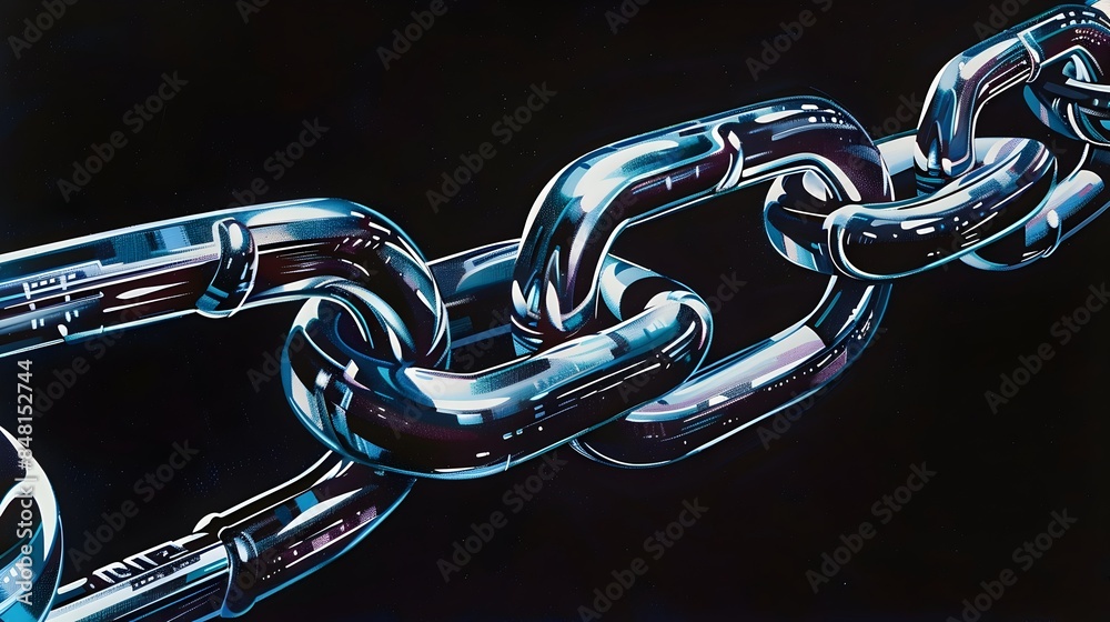 Interlocking Steel Chains Symbolizing Strength,Unity and Connection ...