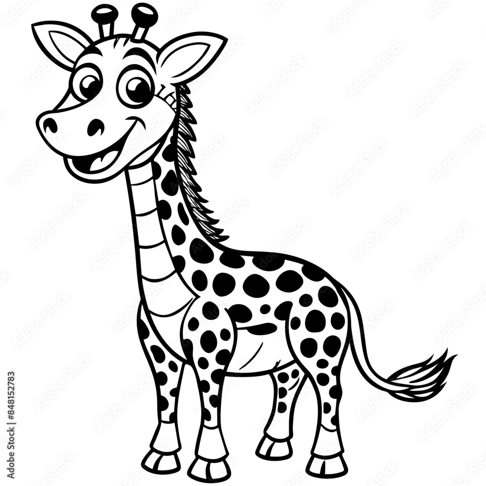 Fototapeta premium Happy Giraffe comic character