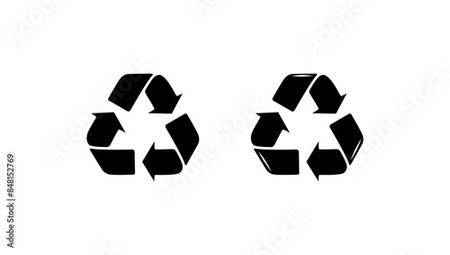 Recycling symbol, black isolated silhouette
