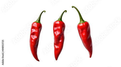 red chili or chilli cayenne pepper isolated on transparent background