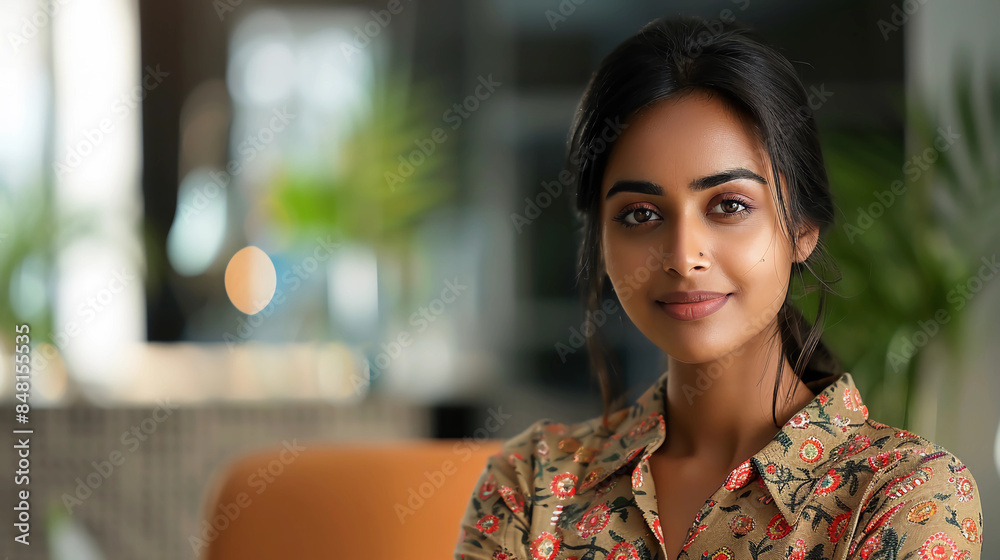 Attractive east Indian woman in bridal dress