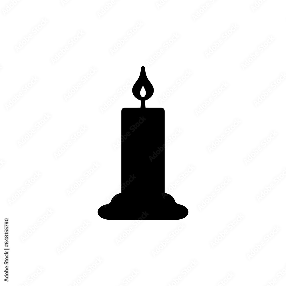Candle icon with a simple and modern design with a Halloween theme Candle icon with a simple and modern design with a Halloween theme