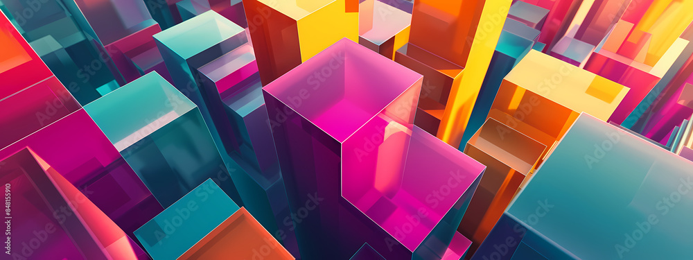 Colorful Urban Landscape: Geometric Vibrancy Colorful Urban Landscape: Geometric Vibrancy