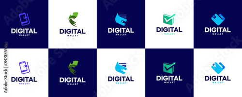 digital finance logo collection, wallet, payment,, logo design template.