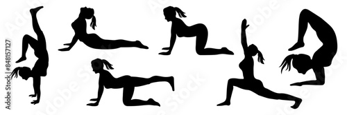 yoga silhouette vector 