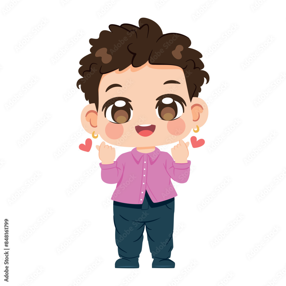 Vector Cute Boy Character Cartoon Illustration Isolated Vector Cute Boy Character Cartoon Illustration Isolated