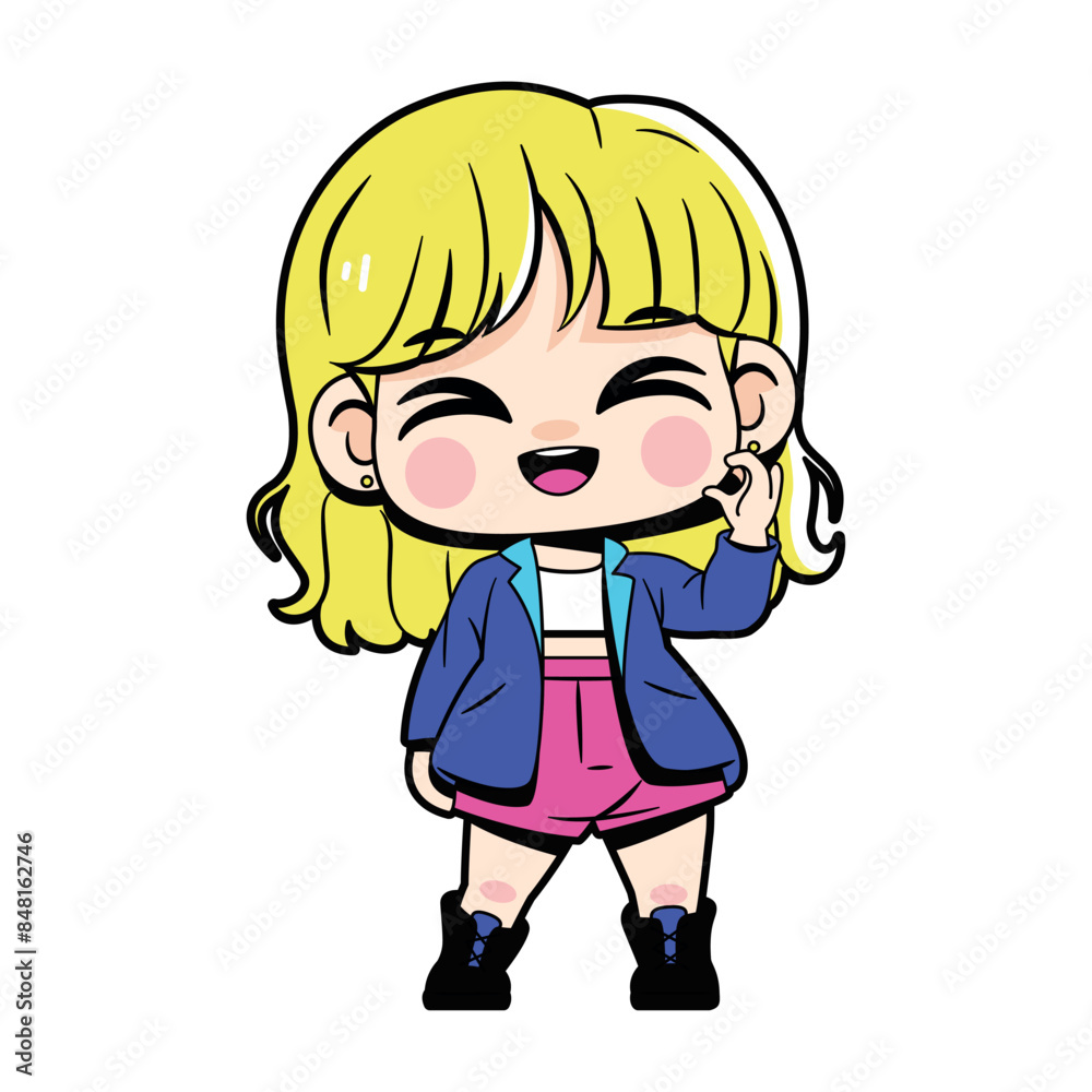 Vector Cute Character Girl Idol Kpop Cartoon Illustration Isolated Vector Cute Character Girl Idol Kpop Cartoon Illustration Isolated