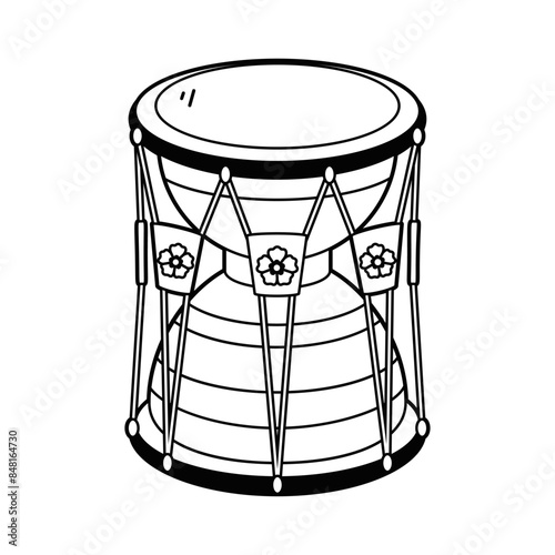 Vector Korean Traditional Musical Janggu drum Cartoon Illustration Isolated