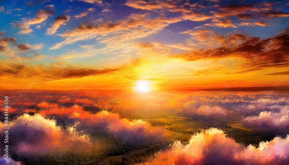 Fototapeta premium sunset from cloud scape