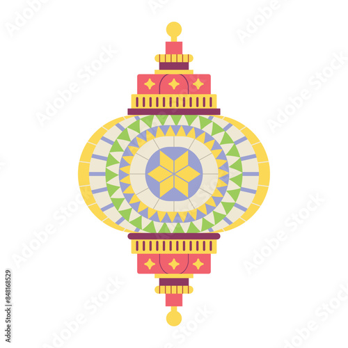 Vector Traditional Turkish Lantern Cartoon Illustration Isolated