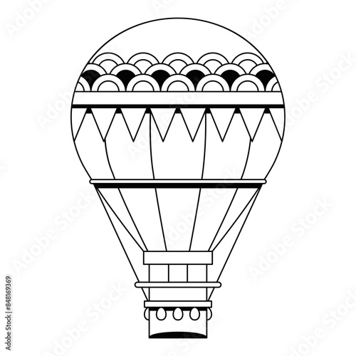 Vector Hot Air Balloon Cartoon Illustration Isolated