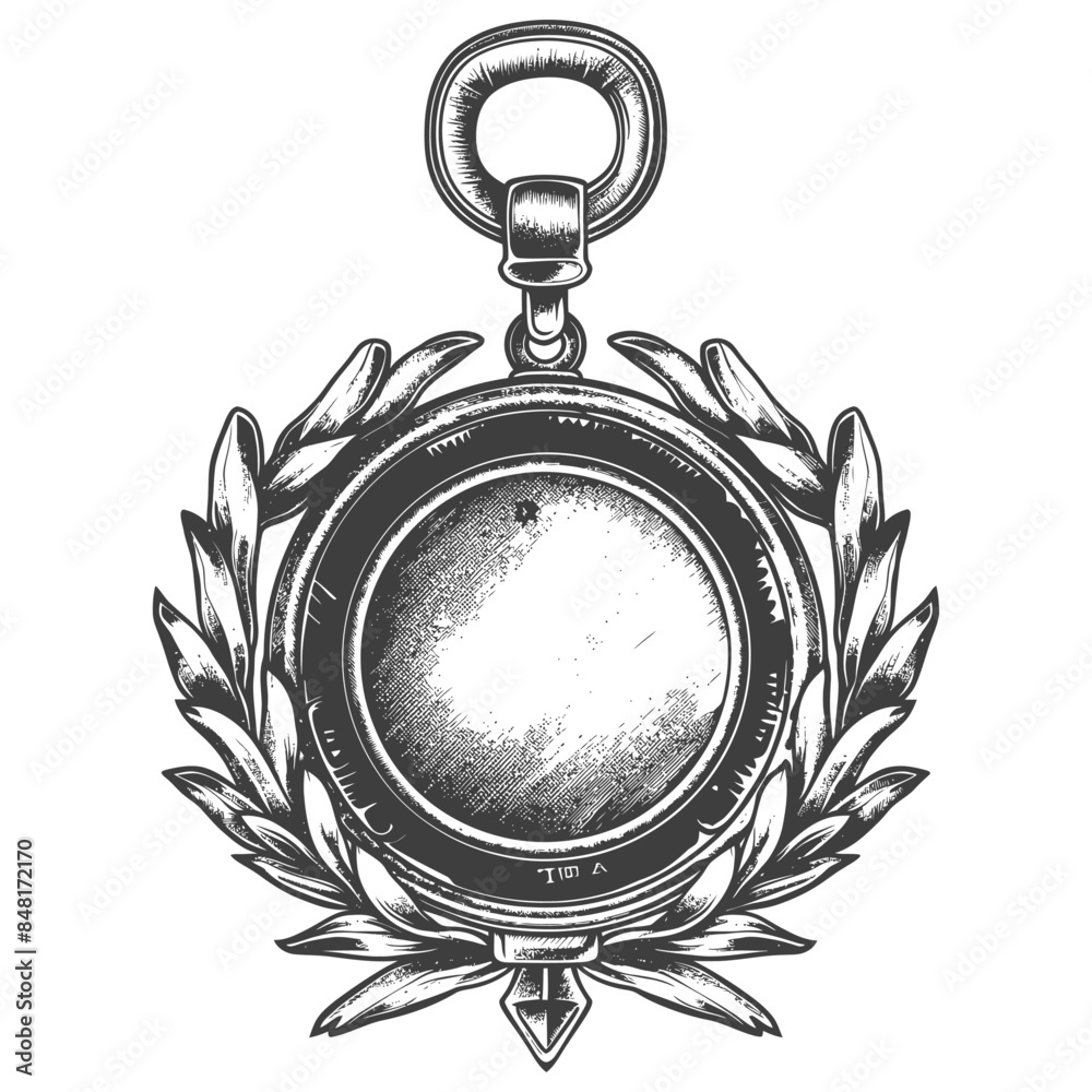 Obraz premium medal award with engraving style black color only