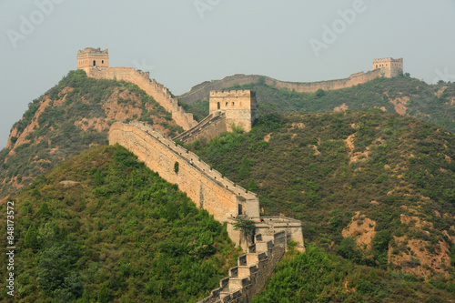 Lever de soleil sur la grande muraille de Chine photo