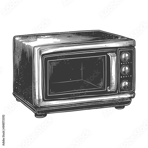 microwave with engraving style black color only