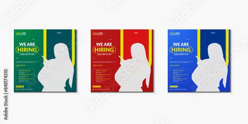 We are hiring job vacancy Social Media Post Or Instagram Promotional Social Media Square Banner And Square Flyer Template Design