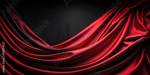 Luxurious black fabric background with striking red contrast , luxury, elegant, fabric, texture, contrast, background, black