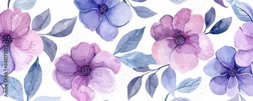 Delicate floral watercolor pattern for textiles and backgrounds. vector simple