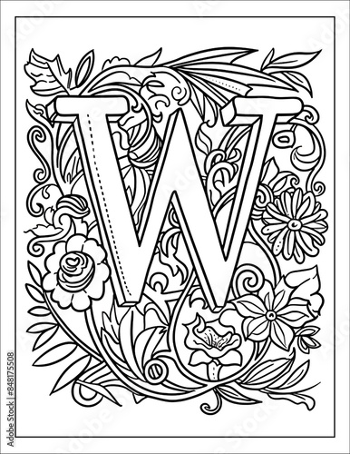 Wallpaper Mural Flowers Alphabet Coloring Pages  Torontodigital.ca