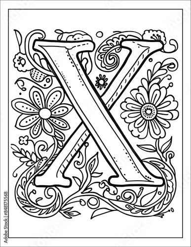 Wallpaper Mural Flowers Alphabet Coloring Pages  Torontodigital.ca