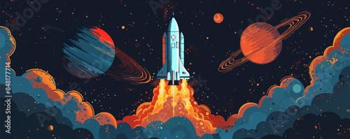 Space tourism with space hotels, orbital tours, and astronautical cruises. Vector flat minimalistic isolated illustration.