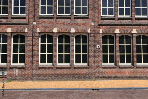 Zaandijk Industrial Brick Building Facade Detail, Netherlands photo