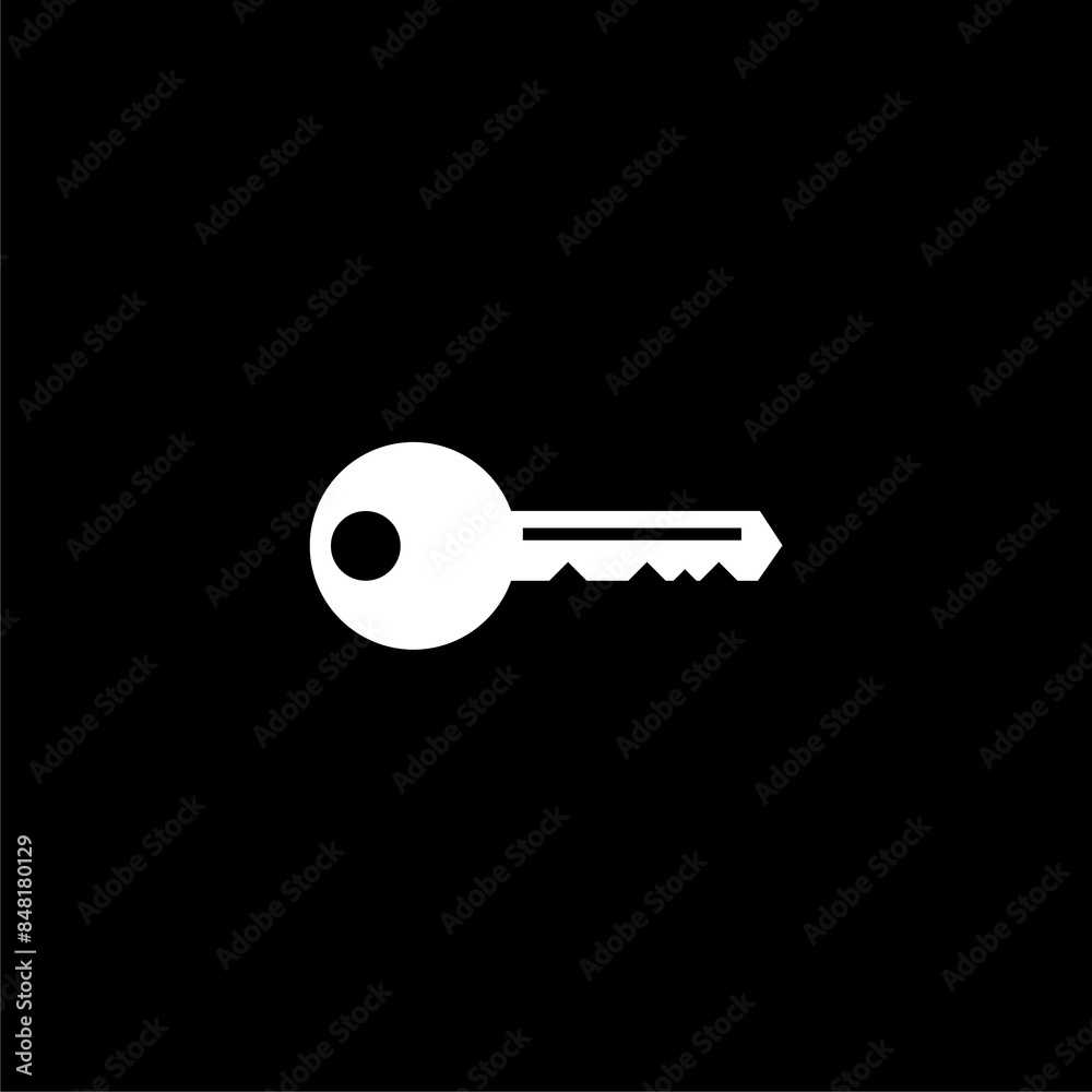 Key Icon simple isolated on black background Key Icon simple isolated on black background